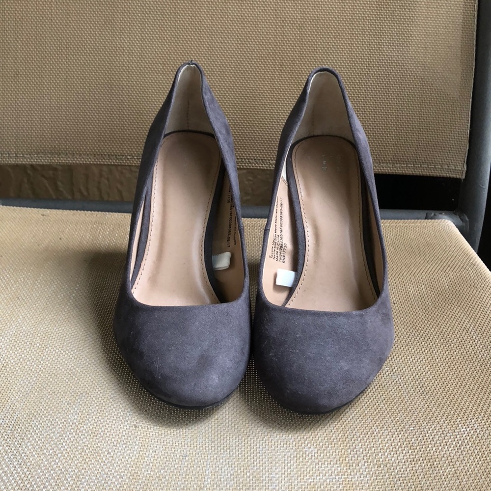 Grey Block Heel